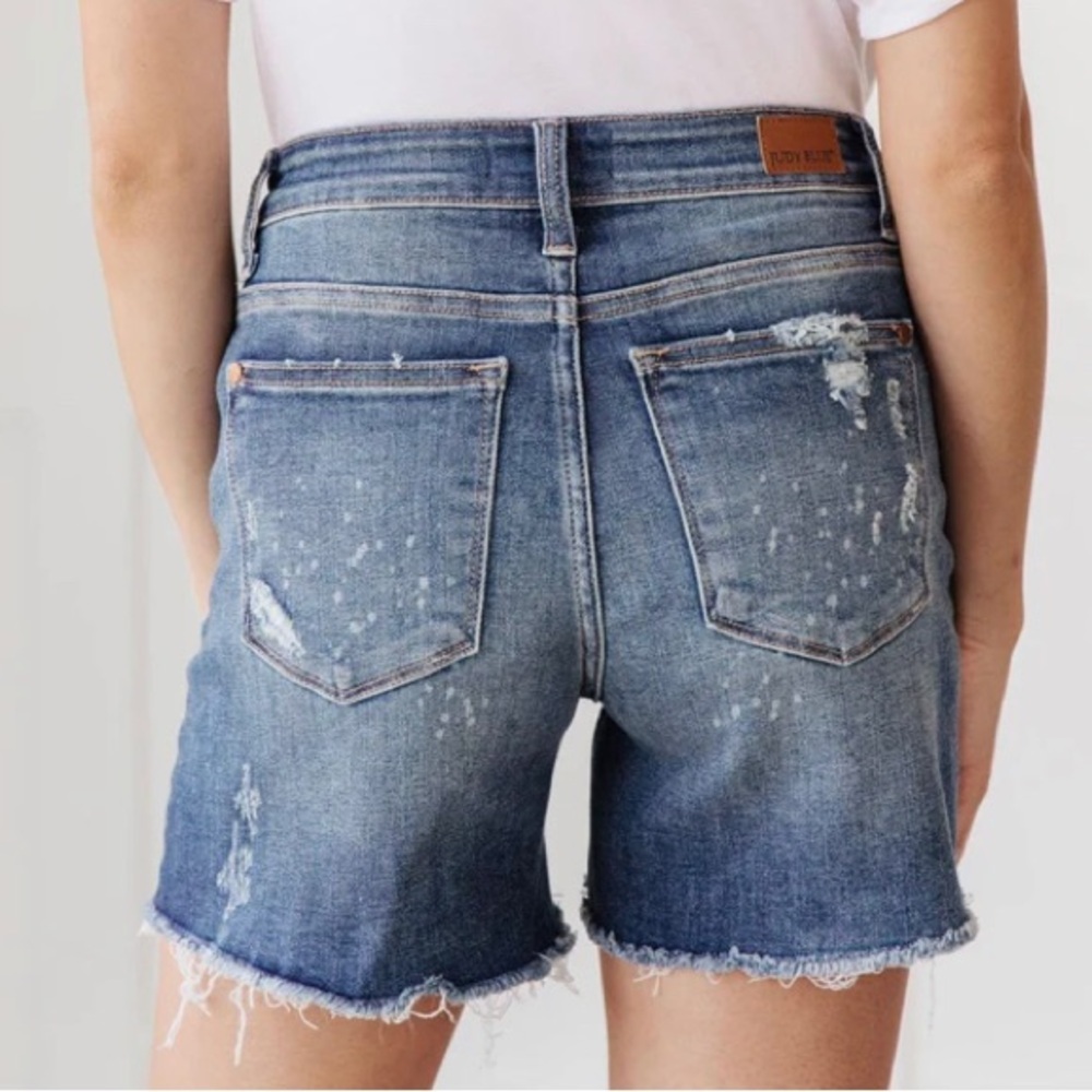 Judy Blue Beach Splash Denim Jean Shorts  Size Medium NWT - Picture 3 of 9